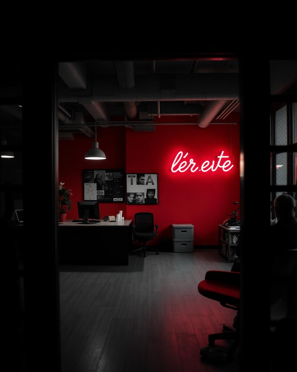 Frame de sala criativa de agência de marketing